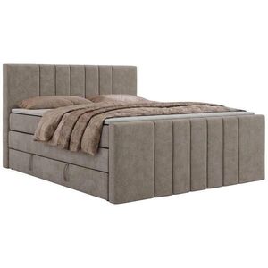 MKS POSTEL BOXSPRING INERO DUO KING 200/200 - Šedobéžová Strukturovaná látka - Topper T25 - H4 obraz