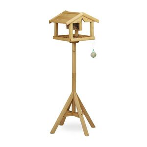 Relaxdays PTAČÍ BUDKA Přírodní dřevo se stojanem 117 cm obraz