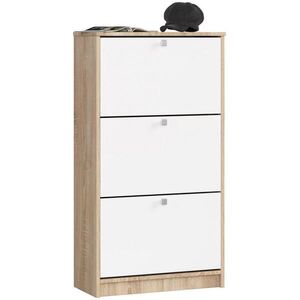 RAUMHIRSCH FURNITURE SKŘÍŇ NA BOTY dub Sonoma, bílá 113/60/28, 5 obraz