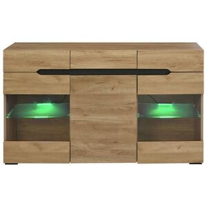 FLIEKS KOMODA LED Moderní 3 Dvířka 3 Zásuvky Úložná obraz