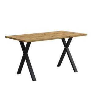 FLIEKS JÍDELNÍ STŮL dub černý křížové nohy 140x80cm obraz