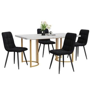 FLIEKS JÍDELNÍ SESTAVA 140x80cm MDF Bílá Černá obraz