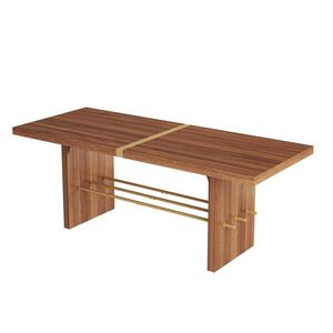 FLIEKS JÍDELNÍ STŮL 180cm ořech zlatý design deska 4cm obraz