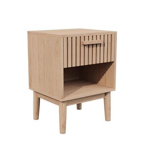 SHOPENTRA NOČNÍ stolek 40x35x55cm s otevřenou přihrádkou a dřevěnou rukojetí obraz