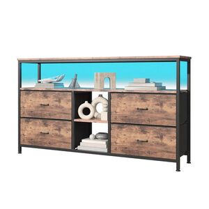 SHOPENTRA LED TV stolek 108 cm, retro design, látkový potah ve vintage stylu obraz