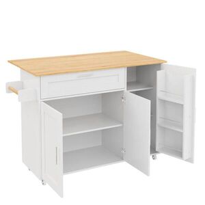 SHOPENTRA KUCHYŇSKÝ ostrůvek dub 132, 5x44(70)x90 cm se skládací deskou a kolečky obraz