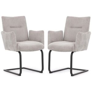S-Style SADA ŽIDLÍ 2 kusy Hera s područkami v moderním designu ze šedého manšestru obraz
