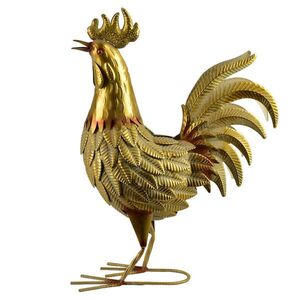 Mondex FIGURA KOHOUT CEDRIC, kov, zlatá, 15/42/53cm obraz