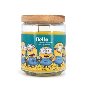 VONNÁ SVÍČKA Žlutá ve skle dřevěné víčko 510 g Bello obraz