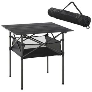 OKWISH KEMPINGOVÝ stůl 70/70/69 cm šedý z hliníku se síťovanou úložnou taškou obraz