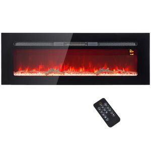 HOMCOM ELEKTRICKÝ KRB s LED 3D efektem plamenů a krystaly ve 3 barvách 1800 W obraz