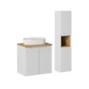 Petits-meubles KOUPELNOVÝ NÁBYTEK 60cm Riva 2er-Set Bílá a dřevo obraz