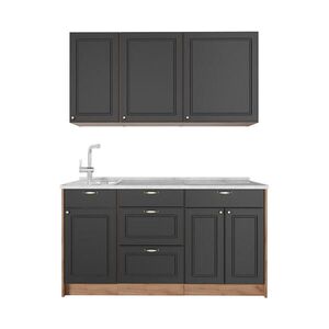 Vicco JEDNOTKOVÁ KUCHYNĚ Fame-Line, Anthrazit-Gold Landhaus/Zlatý mocný dub, 150 cm, PD Mramor obraz