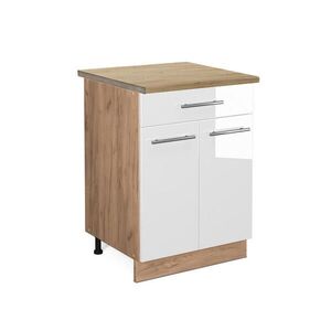 Vicco SPODNÍ SKŘÍŇKA KUCHYŇSKÉ LINKY Fame-Line Bílá vysoký lesk 60 cm se zásuvkou, PD Dub obraz