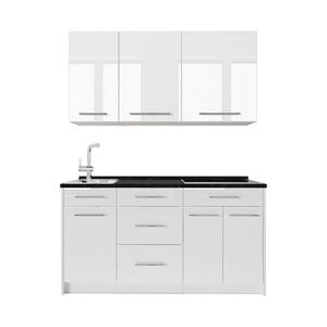 Vicco JEDNOTKOVÁ KUCHYNĚ Fame-Line, Bílá vysoký lesk/Bílá, 150 cm, PD Antracit obraz