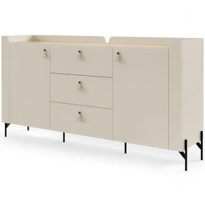 Beautysofa KOMODA Sorella se 2 dveřmi a 3 zásuvkami, 180 cm, do studentského pokoje, macadamia + dub Mavelie obraz