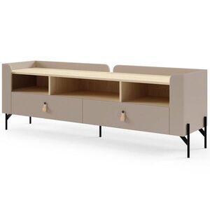 Beautysofa NÍZKÁ KOMODA Sorella se 2 zásuvkami, 160 cm, do studentského pokoje, porcini + dub Mavelie obraz