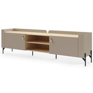 Beautysofa NÍZKÁ KOMODA Sorella se 2 dveřmi, 195 cm, do studentského pokoje, porcini + dub Mavelie obraz