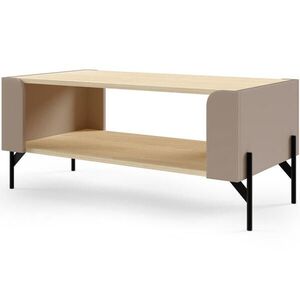 Beautysofa KONFERENČNÍ STOLEK Sorella s otevřenou policí, 90 × 40 cm, do studentského pokoje, porcini + dub Mavelie obraz