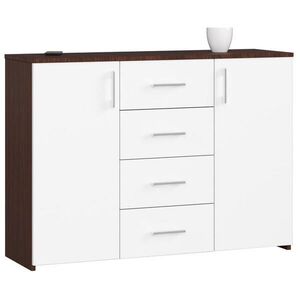 RAUMHIRSCH FURNITURE KOMODA tmavě hnědá, bílá 80/110/35 obraz