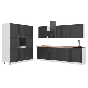 Vicco KUCHYŇSKÝ KOUT Fame-Line, Anthrazit-Gold Landhaus/Bílá, 460 cm, PD Dub obraz