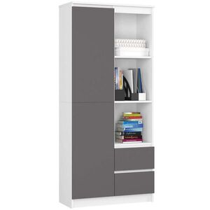 RAUMHIRSCH FURNITURE STOJANOVÁ POLIČKA Bílá, grafitově šedá 180/80/35 obraz