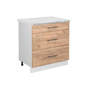 Vicco SPODNÍ SKŘÍŇKA KUCHYŇSKÉ LINKY Fame-Line Zlatý mocný dub 80 cm se 3 zásuvkami, PD Mramor obraz