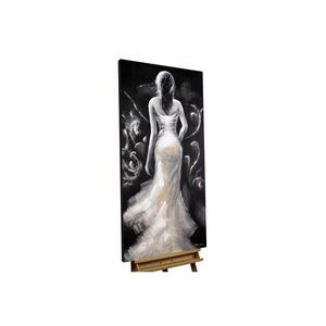 KUNSTLOFT RUČNĚ MALOVANÝ AKRYLOVÝ OBRAZ ČERNÝ, 60/120 CM obraz