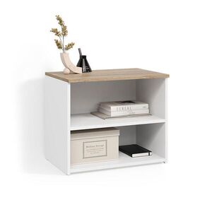Livinity® NÍZKÝ NÁBYTEK POD TELEVIZI Piave Bílá/Sonoma 60 x 50 cm se 2 přihrádkami obraz