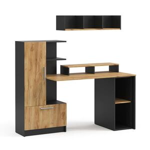 Vicco PSACÍ STŮL Tomy, Antracit/Zlatý mocný dub, 150 x 59 cm Sada 4 kusů obraz