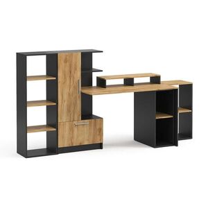 Vicco PSACÍ STŮL Tomy, Antracit/Zlatý mocný dub, 150 x 59 cm Sada 5 kusů obraz