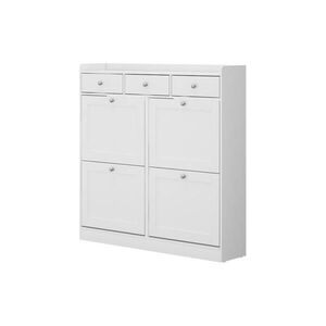 Vicco BOTNÍK NA BOTY Vitto Bílá 100 x 99.5 cm se 3 zásuvkami a 4 skládacími přihrádkami obraz