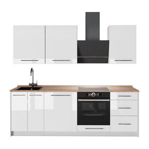 Vicco KUCHYŇSKÝ KOUT Fame-Line, Bílá vysoký lesk/Bílá, 230 cm, PD Dub obraz