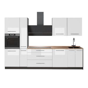 Vicco KUCHYŇSKÝ KOUT Fame-Line, Bílá vysoký lesk/Antracit, 310 cm, PD Dub obraz