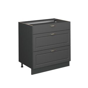 Vicco SPODNÍ SKŘÍŇKA KUCHYŇSKÉ LINKY Fame-Line Anthrazit-Gold Landhaus 80 cm se 3 zásuvkami, bez pracovní desky obraz