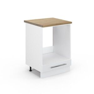 Vicco SKŘÍŇKA NA VESTAVĚNOU TROUBU Fame-Line Bílá vysoký lesk 60 cm , PD Dub obraz