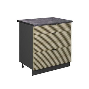 Vicco SPODNÍ SKŘÍŇKA KUCHYŇSKÉ LINKY Fame-Line Dubový panel 80 cm se 3 zásuvkami, PD Antracit obraz