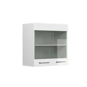 Vicco UNIVERZÁLNÍ NÁSTĚNNÁ SKŘÍŇKA R-Line Bílá vysoký lesk 60 cm se skleněnými dvířky obraz