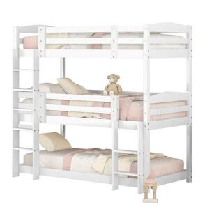 OKWISH TROJLŮŽKO palanda 90/200 cm bílá z borovicového dřeva s bezpečnostním designem obraz