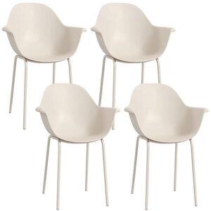OKWISH ZAHRADNÍ židle sada 4 ks 59/55/84 cm šedá z oceli s područkami a vysokým opěradlem obraz