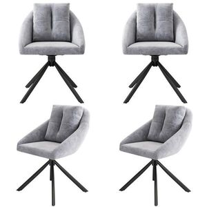 FLIEKS ŽIDLE 4ks Otočné Šedé Sametové Ergonomické obraz