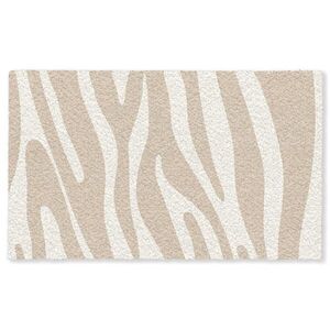 MuchoWow ROHOŽKA Zebra print - Béžová - Bílá - Zvířecí potisk 150x90 cm obraz