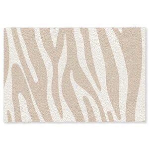 MuchoWow ROHOŽKA Zebra print - Béžová - Bílá - Zvířecí potisk 180x120 cm obraz