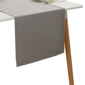 SHOPENTRA BĚHOUN na stůl, světle šedý, 40×160 cm, imitace lnu, vodoodpudivý a pratelný, elegantní dekorace na jídelní stůl obraz