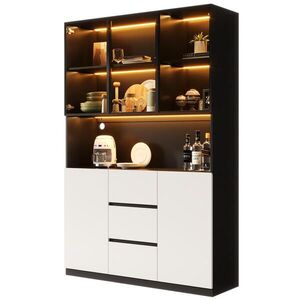 FLIEKS VITRÍNA 120cm Sklo LED 3 Zásuvky 2 Dveře obraz