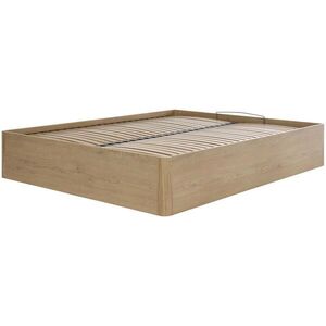 Beautysofa POSTEL Sara s úložným prostorem, bez čela a matrace, 160 × 200, dub Cremona obraz