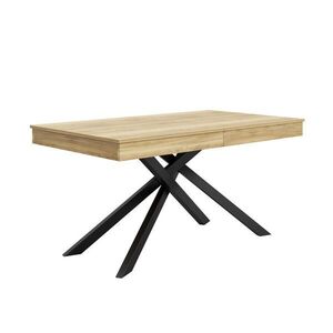 Redom ROZKLÁDACÍ jídelní stůl 140/180 x 80 cm s 93mm deskou, stabilními křížovými nohami a snadnou montáží, Dub obraz