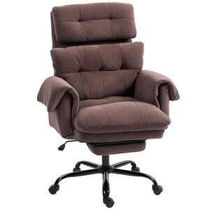 HOMCOM KANCELÁŘSKÁ ŽIDLE, ergonomická kancelářská židle s područkami, opěrkou nohou, kávou obraz