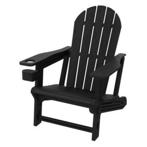 ML-DESIGN ADIRONDACK LEŽÁK s držákem na nápoje, černý, z plastu obraz