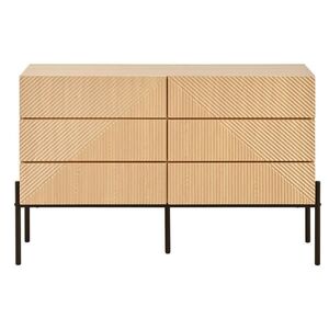 Urban Meuble SIDEBOARD přírodní 3D struktura 6 zásuvek 115 cm obraz